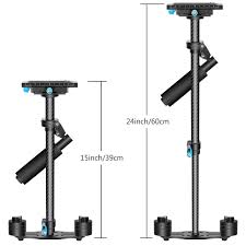 How far is 60 centimeters in inches? Neewer Carbon Fiber 24 Inches 60 Centimeters Handheld Stabilizer With 1 4 3 8 Inch Screw Quick Shoe Plate For Canon Nikon Sony And Dslr Video Dslr Camera Dslr