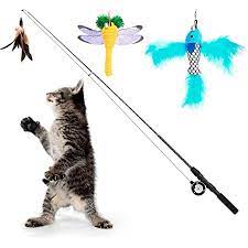 Check spelling or type a new query. Amazon Com Pawaboo Cat Feather Teaser Wand Toy 4 Pack Interactive Retractable Fishing Pole Wand Catcher Exerciser With Assorted Refills Fish Dragonfly Worm With Bells Fun Cat Kitten Kitty Playing Toy