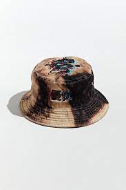 Embroidered Dragon Bleach Dyed Bucket Hat Bleach Dye Bucket Hat Fashion Hats