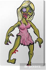 Redes sociales se llenan de teorías sobre la mujer zombie. Leinwandbild Cartoon Zombie Frau Pixers Wir Leben Um Zu Verandern