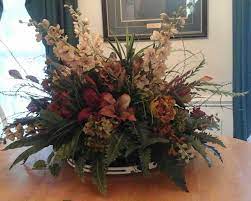 Asian inspired dining table with tissue paper flower sculpture. Floral Arrangement Extra Large Table Centerpiece Shipping Included Elegant Luxury Modern Si Table Flower Arrangements Large Floral Arrangements Table Flower