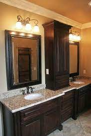 Dark Cabinets And Granite Countertops Bathroom Vanity Designs Bathroom Remodel Master Bathroom Makeover