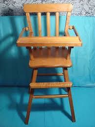 Vintage 1960 S Wooden Doll Highchair Wooden Doll Crib Kids Wooden Toys Doll High Chair