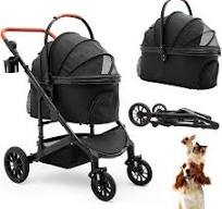 Amazon.com: Pet Stroller with 4 Wheels, Foldable Pet Travel ...
