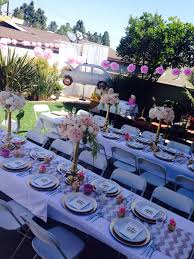 Pin By Aline On Baby Shower Backyard Baby Showers Bridal Shower Tables Outside Baby Showers