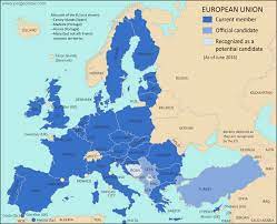 Map Of The European Union Including All Member Countries Official Candidate Countries And Pot Canary Islands Spain Political Geography Akrotiri And Dhekelia
