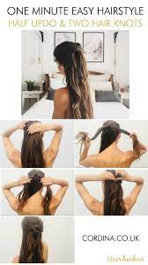 Quick Easy Hairstyles Half Updo Knot Hairstyle Cordina Going Out Hairstyles Easy Hairstyles Easy Hairstyles Quick