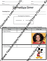 Percentage Error Worksheet Guided Notes Middle School Math Guided Notes Percentages Math