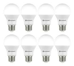 Ecosmart 8 Pack A19 60 Watt Equivalent Daylight 5000k Led Light Bulb