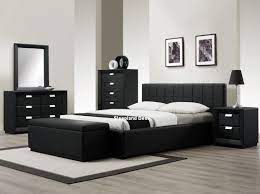 Description:this fabulous bed makes a grand statement with its tall winged headboard. Luxury Black Faux Leather Bed Beautiful Design Sleepland Beds