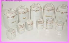5 grosse u 6 kleine vorratsbehalter porzellan weiss mit beschriftung blumendekor ebay vorratsbehalter behalter porzellan