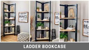Scott solicited the help of his dad who is a great craftsman when he was in town a couple weeks ago. Simple Diy Ladder Bookcase For Beginner Woodworkers Handmade Haven Youtube