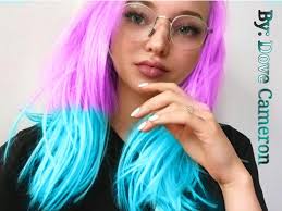 Aqua blue hair | curls. I Edited Dove S Hair Purple With Blue Tips Dove Cameron Amino