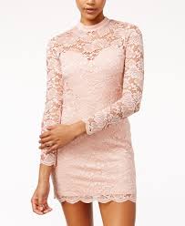 Material Girl Juniors Lace Bodycon Dress Only At Macy S Cocktail Dress Lace Pink Bodycon Dresses Lace Party Dresses