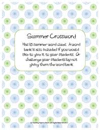 New questions are added and answers are changed. Summer Crossword Worksheets Teaching Resources Tpt