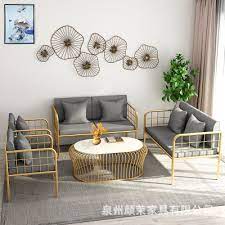 双人沙发椅 网红店沙发桌椅套装北欧服装店铁艺双人民宿美甲店 阿里巴巴 커피테이블 장식아이디어