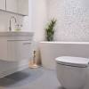 Gray #tile floor for contemporary living room. 1