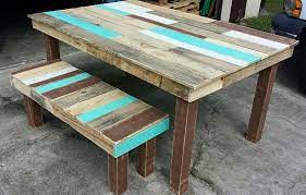 Pallet Dining Table And Bench Set Pallet Dining Table Pallet Furniture Outdoor Pallet Furniture