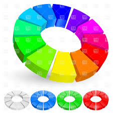 d rainbow pie chart vector clipart sarahgardan