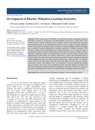 Berikut salah satu contoh tugas kuliahku. Pdf Development Of Disaster Mitigation Learning Structures