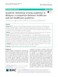 Pdf Academic Dishonesty Among Academics In Malaysia A Comparison Between Healthcare And Non Healthcare Academics