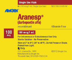 Darbepoetin alfa stimulates erythropoiesis by the same mechanism as endogenous erythropoietin. Darbepoetin Alfa Wikidoc