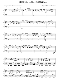 Piano rendition of hotel california by the eagles. Eagles Hotel California Piano Sheet Music For Piano Solo Musescore Com