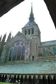 Abadia De Mont Saint Michel Claustro Normandy France Paris France Steeple