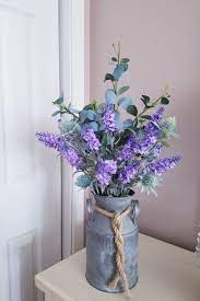 Rustic Lavender Arrangement Farmhouse Floral Spring Lavender Etsy Lavender Decor Purple Floral Decor Floral Arrangements Diy
