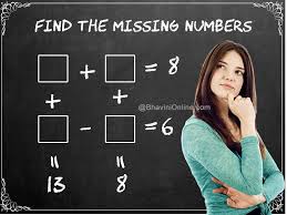 Math Riddles Fill The Empty Boxes With The Missing Numbers Bhavinionline Com Math Riddles Missing Numbers Riddles