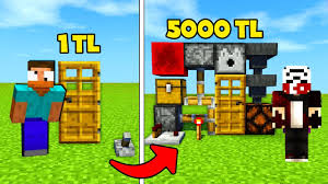 5 Tl Redstone Evi Vs 5000 Tl Redstone Evi Minecraft Youtube