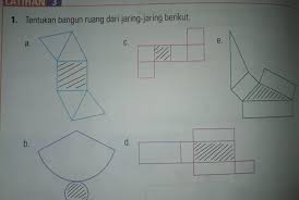 Bangun tersebut merupakan gabungan dua buah bangun, yaitu balok dan setengah. Tentukan Bangun Ruang Dari Jaring Jaring Berikut Brainly Co Id