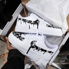 Custom Black Lv Drip Airforce 1 In 2020 Custom Shoes Diy Nike Air Shoes Fresh Shoes