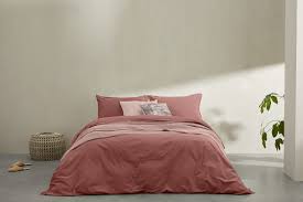 Find chic bedding in contemporary patterns, colors and textures. Alexia Stonewashed Cotton Duvet Cover 2 Pillowcases Double Dark Rose Uk Made Com