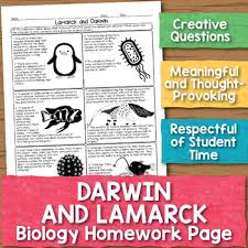 Darwin And Lamarck Biology Homework Worksheet