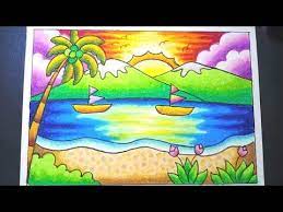 Gambar sketsa pemandangan dan cara menggambar pemandangan alam, gunung, pantai desa dan ada beberapa contoh secara lengkap. 10 Idees De Marine Naive En 2021 Peintures Acryliques Faciles Peintures De Plage Peinture