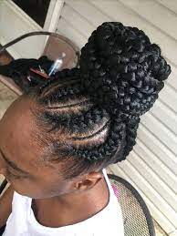 Feed In Braids Updo Cornrow Updo Hairstyles Toddler Hairstyles Girl Hair Styles 2017