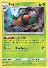 Nov 17, 2017 · a feature, first introduced within pokémon battle revolution, returns in ultra sun & ultra moon with even further options. Gogoat Crimson Invasion Pokemon Card Pikawiz