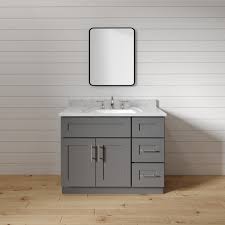 Grey Shaker Single Sink Bathroom Vanity