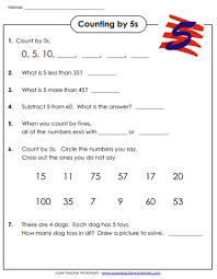 Kids develop the idea of times (multiplication), as multiplication is actually repeated addition. Worksheets For Skip Counting By 5s