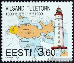 Vilsandi Lighthouse And Nautical Chart Estonia 1999 Wall Mural Vinyl