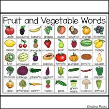 Fruit Vegetable Writing Words Fruits And Vegetables Pictures Fruit Kids Vegetables