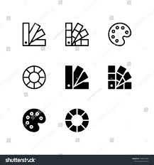 Black And White Vector Palette Color Palette Icon Design Palette Color Palette Color Paint Art Icon Logo Vector Symbol Set Sign Design Line Design Paint Palette Color Palette