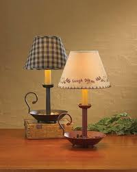 The Country Porch Features Black Blue White Red And Mustard Hand Painted Chamberstick Lam Primitive Table Lamp Primitive Decorating Country Primitive Lamps