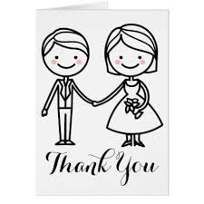 Black White Wedding Thank You Bride Groom Zazzle Com Bride And Groom Cartoon Groom Card White Wedding