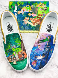 Excited To Share This Item From My Etsy Shop Peter Pan And The Lost Boys Womensshoes Paintedshoes Custom Disney Painted Shoes Disney Shoes Boys Vans Shoes