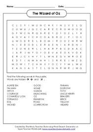 Maybe you would like to learn more about one of these? The Wizard Of Oz Word Search Online Virtual By The Music Teacher Store