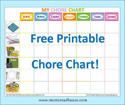 Free Printable Kids Chore Charts Templates Chore Chart