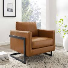 Accent chairs, faux leather living room chairs : Posse Vegan Leather Accent Chair Contemporary Modern Furniture Modway