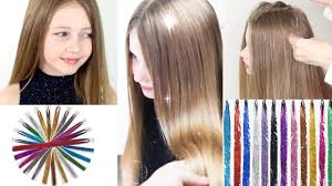 Sparkling glittering tinsel fairy hair is more dazzling than hair chalk, hair wax, colored extensions, or temporary hair color spray. Hair Tinsel Tutorial Youtube